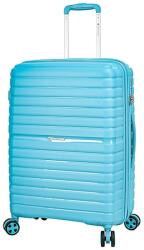 SNOWBALL kereszt bordás aquakék bővíthető közepes bőrönd -SB49203-Blue M - borond-aruhaz