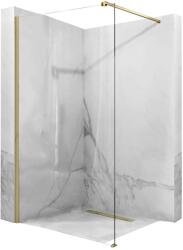 Rea Aero perete cabină de duș walk-in 100 cm auriu periat/sticla transparentă REA-K4701