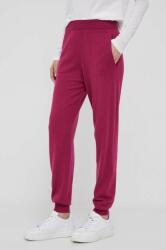 United Colors of Benetton nadrág kasmír keverékből rózsaszín, magas derekú egyenes - rózsaszín M