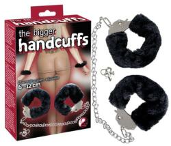 You2Toys Catuse Pufoase Bigger Furry Handcuffs You2Toys Negru din Metal si Plus