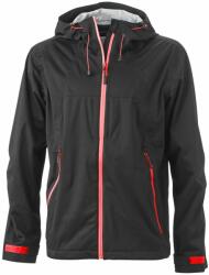 James & Nicholson (Daiber) Férfi softshell kapucnis kabát JN1098 - Fekete / piros | 3XL (1-JN1098-1725230)