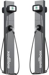 Wallbox Eiffel Duo - Commander 2 elektromos autó töltőoszlop | 2x22 kW - 3x32A | 5m - Type 2 7 méter Fekete 36 Hónap