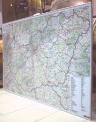 Magyarország autótérkép 2024 140*100 cm - térképtűvel szúrható, keretezett
