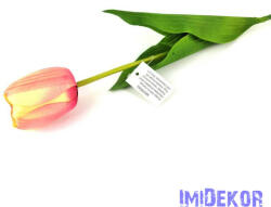 Tulipán szálas selyem 54 cm - Krém-Rózsaszín