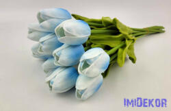 Tulipán 10 szálas gumi köteg 34 cm - Halvány Kék