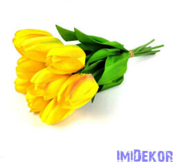  Tulipán 9 szálas kötegelt csokor 38 cm - Sárga