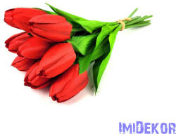  Tulipán 9 szálas kötegelt csokor 38 cm - Piros