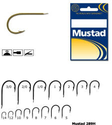 Mustad Carlige Mustad 286B aurii revers cioc papagal, nr 1, 50 buc plic (M.289H.1)