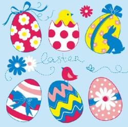 Ambiente Easter Eggs Collection blue papírszalvéta 33x33cm, 20db-os - szep-otthon