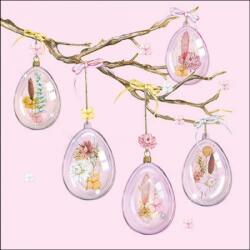 Ambiente Glass Eggs Rose papírszalvéta 33x33cm, 20db-os - szep-otthon