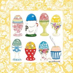 Ambiente Húsvéti szalvéta 33x33cm, 20db-os - Eggs In Cup Yellow