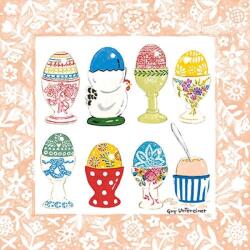 Ambiente Húsvéti szalvéta 33x33cm, 20db-os - Eggs In Cup Coral