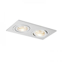 Rendl light studio PASADENA GU10 SQ II süllyesztett lámpa szálcsiszolt alumínium 230V GU10 2x50W (R12712) - ledfiller