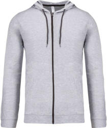 Kariban könnyű vékony unisex kapucnis cipzáras pulóver (póló) KA438, Oxford Grey-S