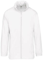 Kariban rejtett kapucnis unisex széldzseki KA616, White-XS