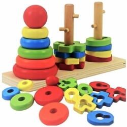 KOMFORTHOME Montessori fa logikai és ügyességi kirakós szortírozó puzzle