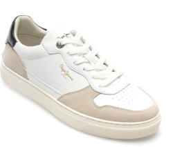 Pepe Jeans Pantofi PEPE JEANS albi, CAMDEN STREET, din piele ecologica 43