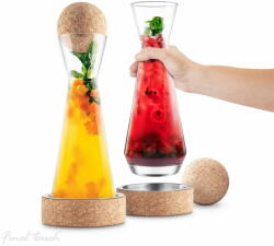 Final Touch Carafa din Sticlă cu Covor de Plută Suport sticla vin