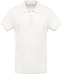Kariban organikus rövid ujjú férfi galléros piké póló KA209, Cream-2XL