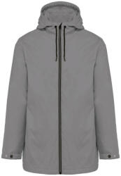 Kariban kapucnis unisex kabát, mikropolár béléssel KA6153, Silver-XS