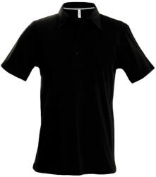 Kariban férfi rövid ujjú galléros piké póló KA241, Black-M