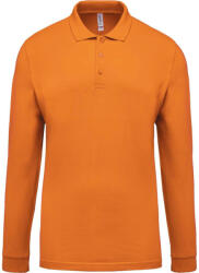Kariban férfi galléros hosszú ujjú piké póló KA256, Orange-S