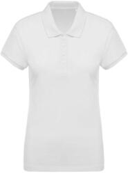 Kariban Női organikus rövid ujjú galléros piké póló KA210, White-XS