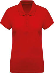 Kariban Női organikus rövid ujjú galléros piké póló KA210, Red-2XL