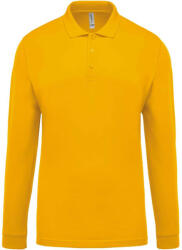 Kariban férfi galléros hosszú ujjú piké póló KA256, Yellow-L