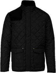 Kariban férfi steppelt kabát KA6126, Black/Black-XL