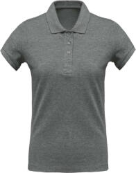 Kariban Női organikus rövid ujjú galléros piké póló KA210, Grey Heather-2XL