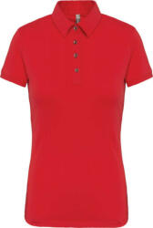 Kariban galléros Női rövid ujjú jersey póló KA263, Red-XL