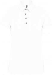 Kariban galléros Női rövid ujjú jersey póló KA263, White-M