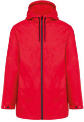 Kariban kapucnis unisex kabát, mikropolár béléssel KA6153, Red-XS