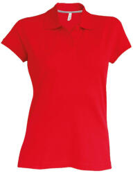Kariban rövid ujjú galléros Női piké póló KA242, Red-L