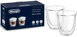 DeLonghi Set 2 pahare pentru cappuccino DeLonghi, 270 ml, DLSC311 (5513214601/5513284161)