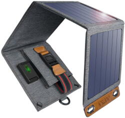 Choetech Incarcator solar 4 panouri solare pliabile, 14 W, USB, Impermeabil, 14.8x15.3x5.4 cm