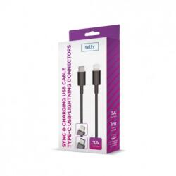 Setty Cablu Setty USB-C la Lightning 1, 0m 3A Negru (5900495898937)