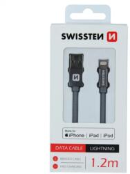 SWISSTEN Cablu Swissten de date textil USB / Lightning MFI 1, 2 m gri (8595217455757)