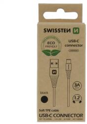 SWISSTEN Cablu Swissten de date USB/USB-C Negru 1, 2m (pachet Eco) (8595217475618)