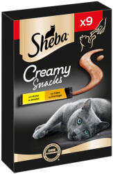 Sheba Sheba 2 + 1 gratis! Creamy Snacks - Pui și brânză (3 x 9 12 g)