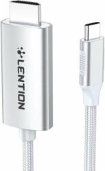 Lention CU707 USB Type-C - HDMI Kábel 3m - Fehér (CB-CU707H-3MSC-SIL-)