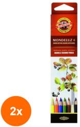 KOH-I-NOOR Set 2 x Creioane Colorate Aquarell, Colectie Fructe, 6 Culori (HOK-2xKH-K3715-6)