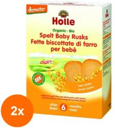 Holle Baby Set 2 x Paine Uscata din Grau Spelta pentru Copii Eco, Holle Baby, 200 g (OIB-2xBLG-4959533)