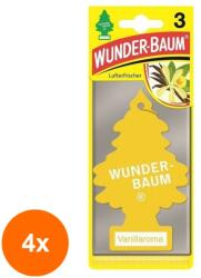 Wunder-Baum Set 4 x 3 Odorizante Auto Vanillaroma, Wunder-Baum (DEM-4xMDR-8001)