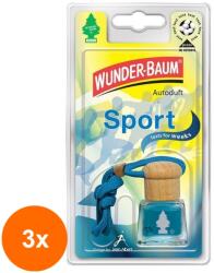 Wunder-Baum Set 3 x Parfum de Masina Auto Sport, Sticluta, Wunder-Baum (DEM-3xMDR-0501)