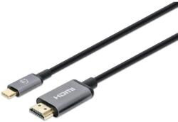 Manhattan 153591 video átalakító kábel 1 M HDMI A-típus (Standard) USB C-típus Fekete, Szürke (153591) (153591)