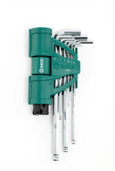 SATA imbuszkulcs készlet 9 részes 1.5-10mm, extra hosszú gömbvégű fogantyúval (F170527)