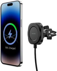 SWISSTEN MagSafe mobil tartó és QI töltő szellőzőrácsba (65010611_33847_ah)