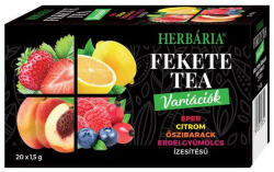 Herbária Fekete tea HERBÁRIA erdei gyümölcs-barack-citrom-eper mix 20 filter/doboz - papir-bolt